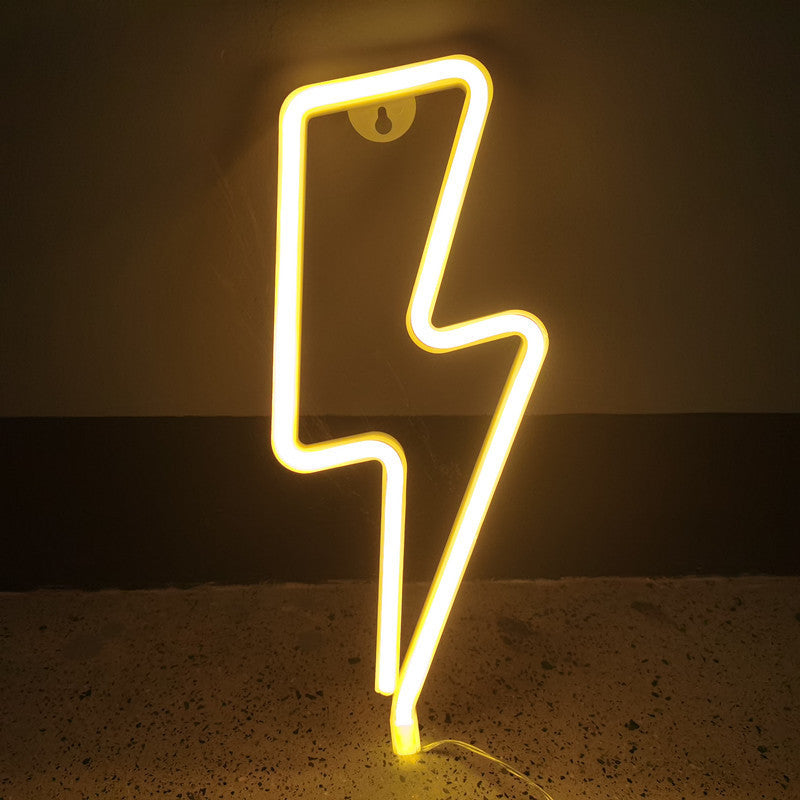 Net Red Room Decoration Lightning Neon Lights Lightning Bolt