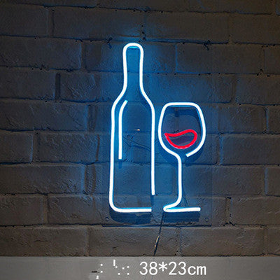 LED Red Wine Wall Mounted Sign