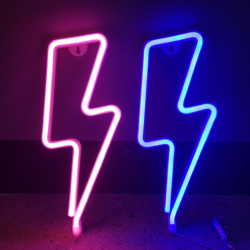 Net Red Room Decoration Lightning Neon Lights Lightning Bolt
