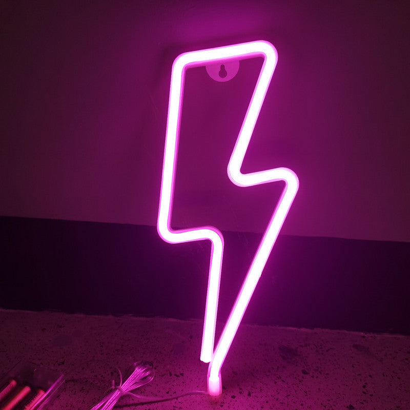 Net Red Room Decoration Lightning Neon Lights Lightning Bolt