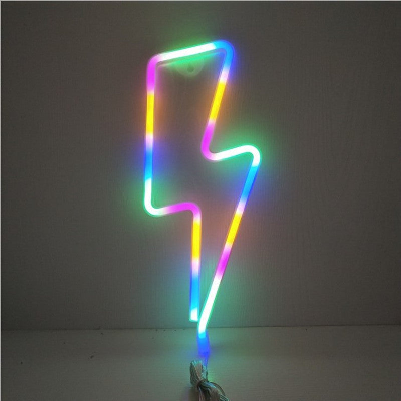 Net Red Room Decoration Lightning Neon Lights Lightning Bolt