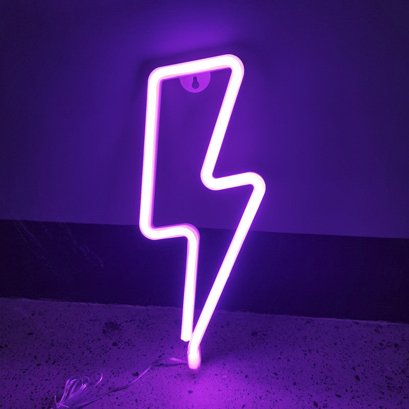 Net Red Room Decoration Lightning Neon Lights Lightning Bolt