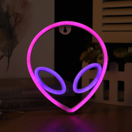 LED Wall Hanging Neon Modeling Lights Retro Alien