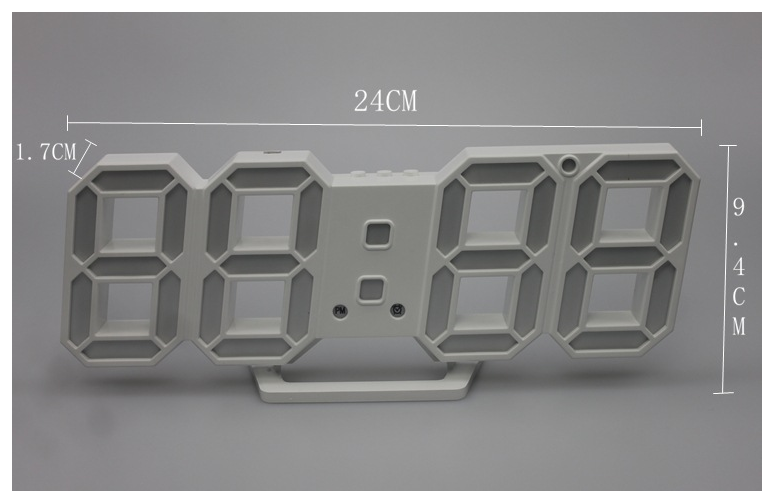 3D LED Digital Alarm Clock with USB Power (Wall Mount)